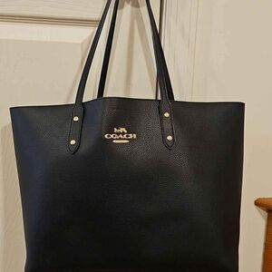 Coach Black Leather Tote Bag